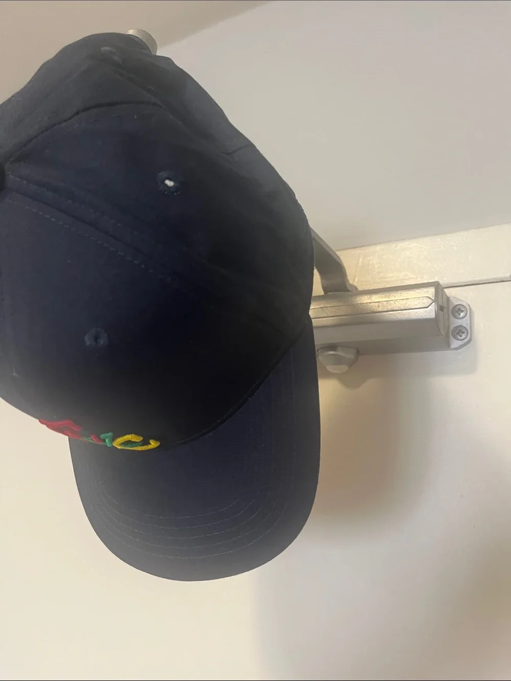 Navy Embroidered Baseball Cap with Multicolor Logo